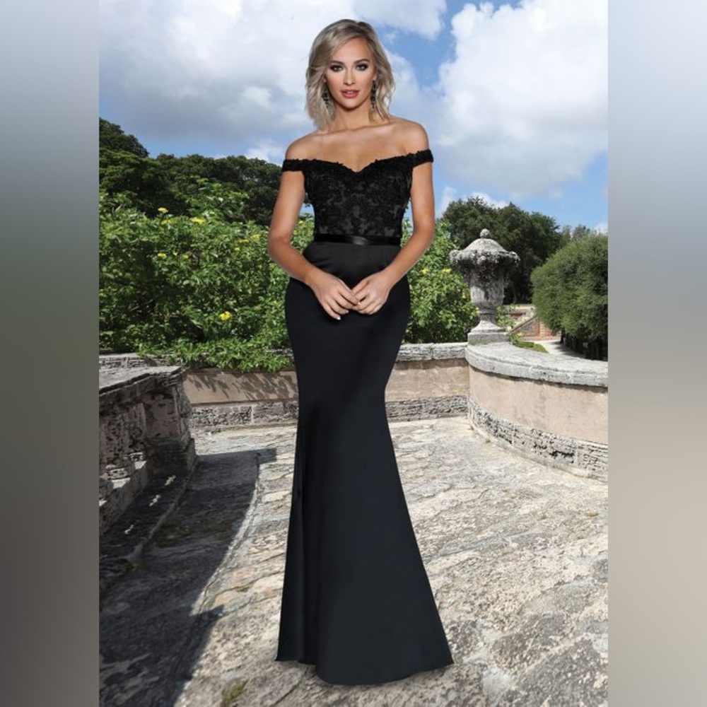 Ashley & Justin Bridesmaid 20351 Black Dress Size 8